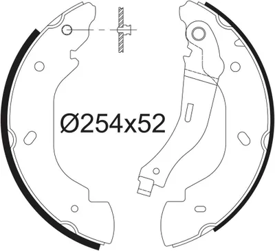 Produktbild von VALEO Bremsbackensatz Trommelbremse Hinten für FORD Transit Mk6 Kasten (V347, V348, FA) 254mm 564023