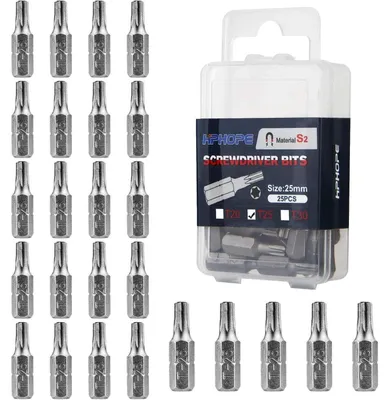 Produktbild von Torx Bits T25 1/4" Sechskant 25mm 25 Stück Flip-Top-Box