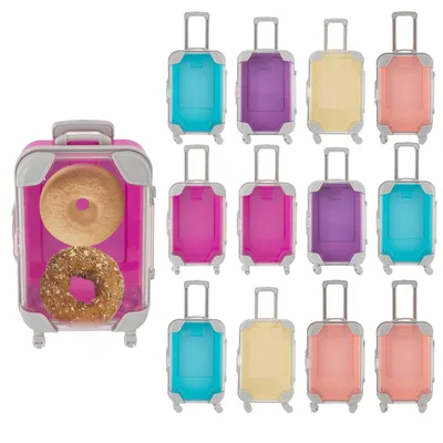 Produktbild von 12pcs Mini-Koffer, Farbmischung Simulation Trolley-Koffer, Mini-Gepäck, Reisegepäck, Aufbewahrung von Kleidungsstücken