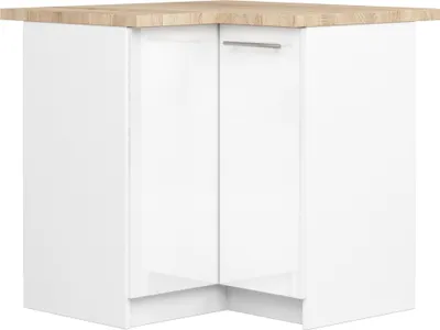 Produktbild von Küchenschrank AKORD OLIWIA S90 Weiß 90cm Front Weiß Hochglanz B90 x H85 x T46cm