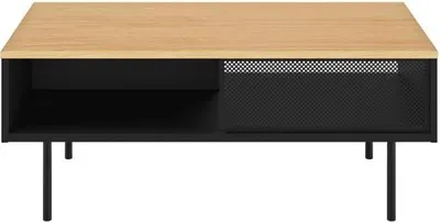 Immagine prodotto di Tavolino in rovere nero e naturale, 100 x 50 x 40