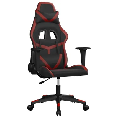 Produktbild von Gaming-Stuhl mit Massagefunktion Schwarz und Weinrot Kunstleder