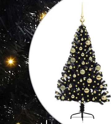 Immagine prodotto di vidaXL Albero di Natale artificiale preilluminato nero 120 cm PVC