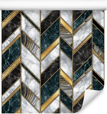 Zdjęcie produktu dla Tapeta Dekoracja Abstrakcyjna do Salonu Nowoczesna Mozaika MARMUR Styl Art Deco 3D