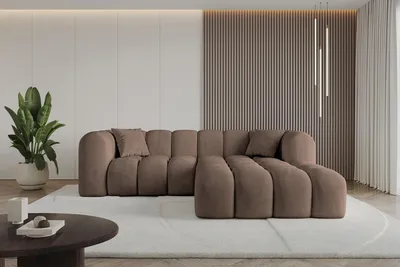 Produktbild von ALTDECOR Ecksofa in L-Form OLEA-L1 - 231x173x74 cm Braun - Corner Sofa Bett Eckcouch Couch Wohnlandschaft Cauchsofa
