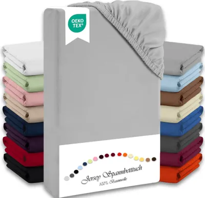 Produktbild von Jersey Spannbettlaken 90-100x190-200cm Grau