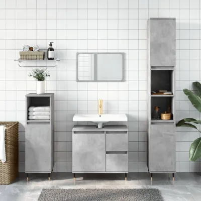 Produktbild von "im Angebot" Badschrank Betongrau 65x33x60 cm Holzwerkstoff - Badezimmer CC22699