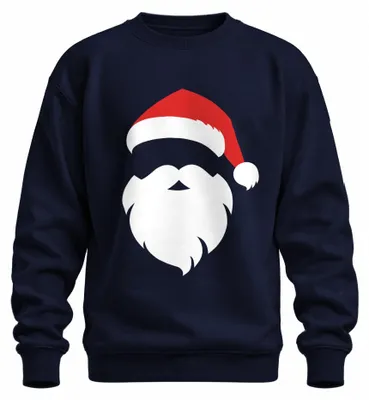 Productafbeelding van Kerstman kerstoutfit - Kerstmis, kerstcadeau, kersttrui, uni, marineblauw, maat M