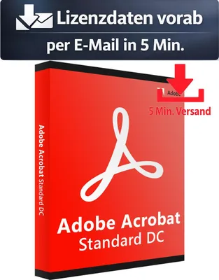 Produktbild von Adobe Acrobat Standard DC (1 User + 2 Device - 1 Jahr) ESD Büro Business 5 Min. Versand als Download per Mail