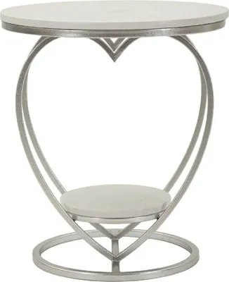 Produktbild von Mauro Ferretti Beistelltisch Herz Ø 40x45,5 cm silber weiß