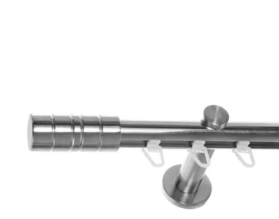 Produktbild von Innenlauf Gardinenstange 1 läufig Wandmontage Edelstahl look Ø20mm Träger H30