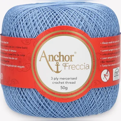 Produktbild von Anchor Freccia Stärke 20 4771020-00130 blau Häkelgarn, 100 % Baumwolle