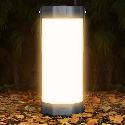 Image de Unyqoos® – Lampe de camping compacte, étanche IP68 (1,5 m), 1200 lumens, variateur d'intensité avec 5 niveaux, fonction SOS, batterie de 5000 mAh pour une autonomie allant jusqu'à 80 heures, connecteur USB-C