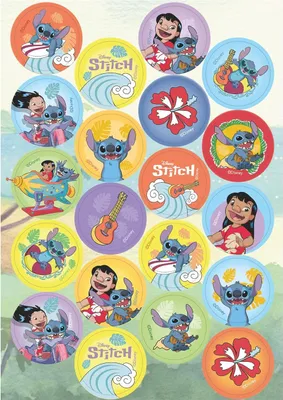 Produktbild von dekora - Stitch Mini Cake Topper aus Oblate - Cupcakes, Kekse und Muffins - Ø 3,4 cm