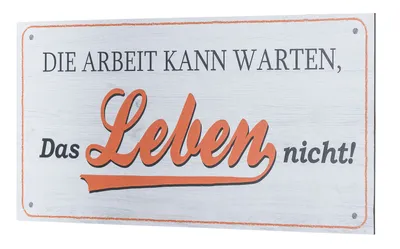 Produktbild von Wandbild 40x20cm Die Arbeit kann warten Spruch Deko Wandschild Freunde Bild Deko