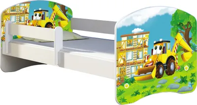 Immagine prodotto di Letto ACMA per giovani letto per bambini letto junior completo di materasso a doghe e protezione anticaduta bianco 20 Bagger 180x80