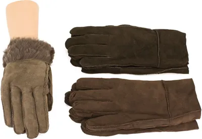Produktbild von Echt Lammfell Fingerhandschuhe Braun S