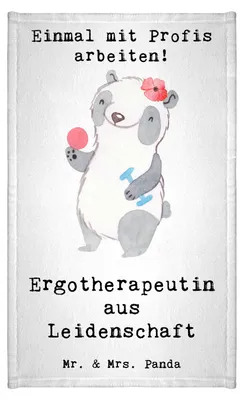 Produktbild von Mr. & Mrs. Panda Handtuch Ergotherapeutin Leidenschaft - Weiß - Geschenk, Spruch, Ausbildung, Frotteehandtuch, Gäste-WC, Lustig, Witzig, Beruf, Frotteetuch, gäste wc