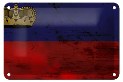 Produktbild von Blechschild Flagge Liechtenstein 18x12cm Flag Rost Dekoration