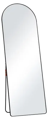 Produktbild von Gewölbter Ganzkörperspiegel, 1650 x 558 mm, Standspiegel mit Ständer, freistehend oder zur Wandmontage, Aluminiumlegierungsrahmen, Ganzkörper-Ankleidespiegel für Wohnzimmer und Schlafzimmer