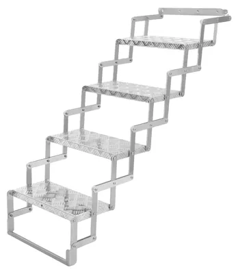 Produktbild von Trittleiter, Aluminiumlegierung, 4 Stufen, 110 kg Tragfähigkeit, faltbares Design, rutschfeste Tritte