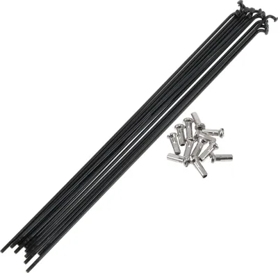 Produktbild von Fahrradspeichen 14G 209mm Länge Fahrradrad Speichen 304 Edelstahl Schwarz 1 Satz