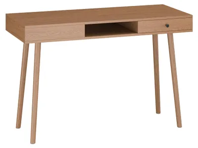 Produktbild von Schreibtisch 'Habo' mit Ablage und Schublade 75x115x48 cm Bürotisch Computertisch Walnussoptik