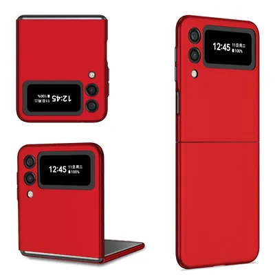 Immagine prodotto di Custodia König Design compatibile con Samsung Galaxy Z Flip4 5G - Custodia morbida in plastica per cellulare - Colore rosso