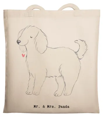 Produktbild von Mr. & Mrs. Panda Tote Bag Bologneser Moment - Transparent - Geschenk, Laptoptasche, Tasche, Jutebeutel, Schultasche, Stoffbeutel