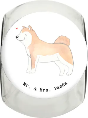 Produktbild von Mr. & Mrs. Panda Dose Akita Inu Lebensretter XL 2000ml - Weiß - Geschenk, Keksdose, Aufbewahrungsdose, schraubglas, Vorratsbehälter, glasbehälter