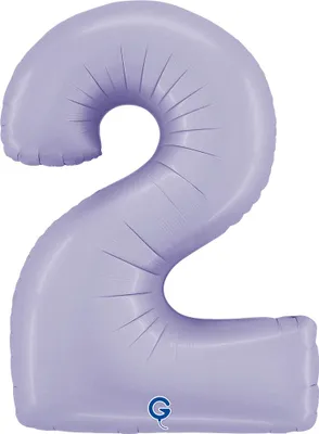 Produktbild von Riesenzahl Folienballon 40"/102cm | Satin Lilac Zahl: 2