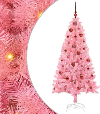 Obrázok produktu pre vidaXL Vianočný stromček so 150 LED diódami so stojanom Ružový 150 cm PVC