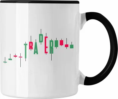Produktbild von Trendation - Aktien  "Trader" Tasse Lustiges Geschenk für Aktien Investment Börse (Schwarz)