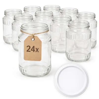 Produktbild von ART TWIST HOME Einmachgläser mit Schraubdeckel 24x 720 ml – Vorratsgläser Glasbehälter Vielseitige Robuste aus Dickem Glas - perfekt für Marmeladen Honig Säfte Gurken Konfitüren und Vorratshaltung