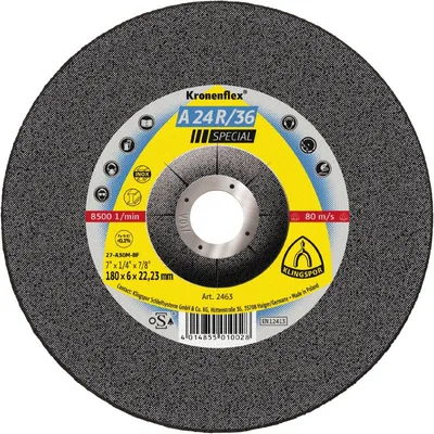 Produktbild von A 24 R 36 Schruppscheiben, 125 x 6 x 22,23 mm gekröpft, 2830