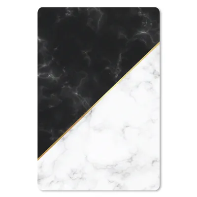 Produktbild von MuchoWow® Mauspad Mousepad Marmor - Weiß - Schwarz - Gold 18x27 cm - Mousepads - Maus Mat - Pad - Mausunterlage