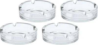 Produktbild von mucHome 4x Aschenbecher aus Glas für Zigaretten - für Haushalt und Gastro - Rund Ø 10,5 cm, aus robustem Glas - spülmaschinenfest & stapelbar