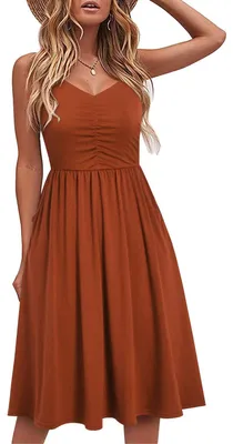 Produktbild von YATHON Freizeitkleider für Frauen Ärmellos Baumwolle Sommer Strandkleid A Linie