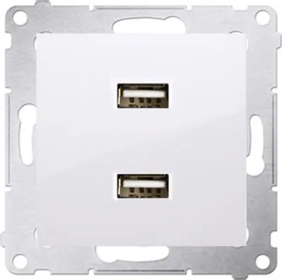 Zdjęcie produktu dla Kontakt-Simon DC2USB.01/11, Biały, Plastik, IP20, 230 V, 75 mm, 45 mm
