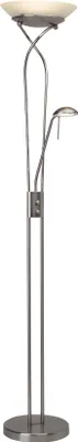 Produktbild von BRILLIANT LED Deckenfluter Ollie | zeitlose Standleuchte mit Lesearm | Metall/Glas | eisen/weiß | dimmbar | 26 W