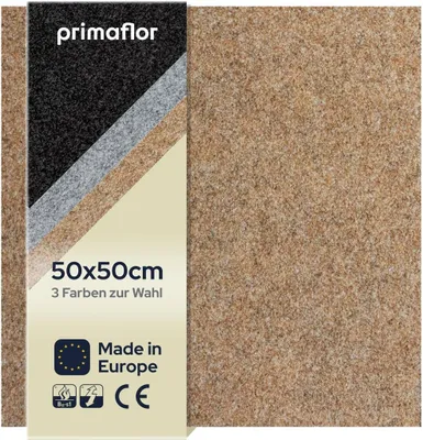 Produktbild von Primaflor Teppichfliese VOX - Beige - 50x50cm - Selbstliegender, Strapazierfähiger Teppich Bodenbelag Nadelfilz