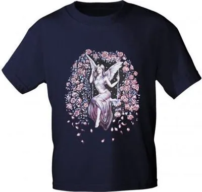 Produktbild von T-Shirt mit Print - Fee Rosenbogen - Gr. S-2XL - 10865 - versch. Farben zur Wahl - Color - Navy Größe - S