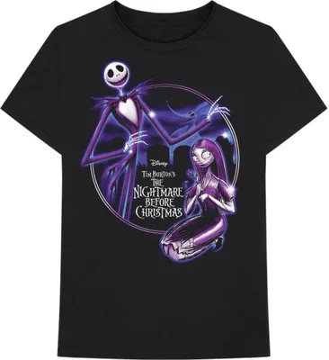 Produktbild von Nightmare Before Christmas - T-Shirt für Herren/Damen Uni RO3524 (M) (Schwarz/Violett)