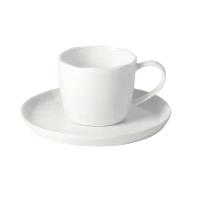 Produktbild von Pomax Porcelino White Tasse mit Untertasse aus Porzellan, Ø 16 x H 9 cm