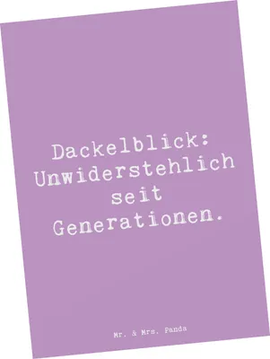 Produktbild von Mr. & Mrs. Panda Postkarte Spruch Kurzhaardackel Dackelblick - Lavendeltraum - Geschenk, treue Augen, Postkarten, Grußkarte, unwiderstehlich, Hund, Hunderasse, bildkarte