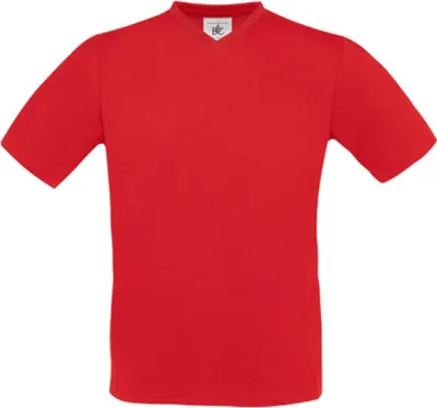Produktbild von B&C TU006 | Exact V-Neck Herren T-Shirt - Farbe: Red - Größe: S