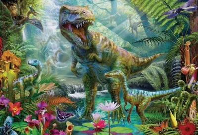 Produktbild von Diamantmalerei: T-Rex mit Baby (30 x 40 cm) – Creative Diamonds