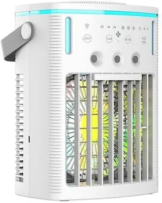 Produktbild von Lüfter mit Fernbedienung, 1L Wassertank, 3 Windgeschwindigkeiten, einstellbarer kühler Nebel, USB-betrieben, LED-Nachtlicht für Zuhause, Schlafzimmer, Büro