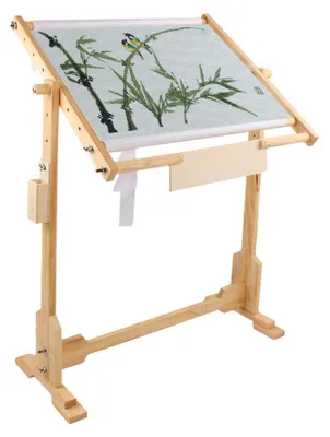 Stickrahmen 80 cm, höhenverstellbar, mit Bodenstütze und Clip