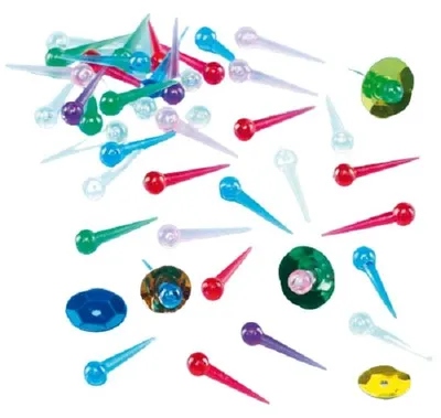 Productafbeelding van Baker Ross EF705, plastic paillettennaalden, 500 stuks, assorti